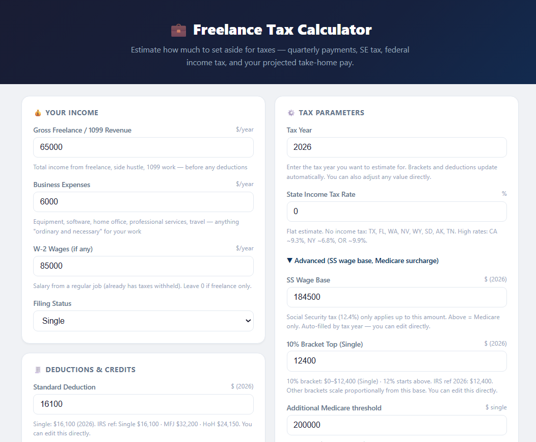 W-2 + freelance inputs